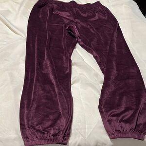 PINK Victoria's Secret Velvet Maroon Joggers